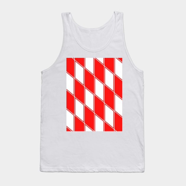 Chelsea Red and White Chequered 1990 Retro Away Tank Top by Culture-Factory